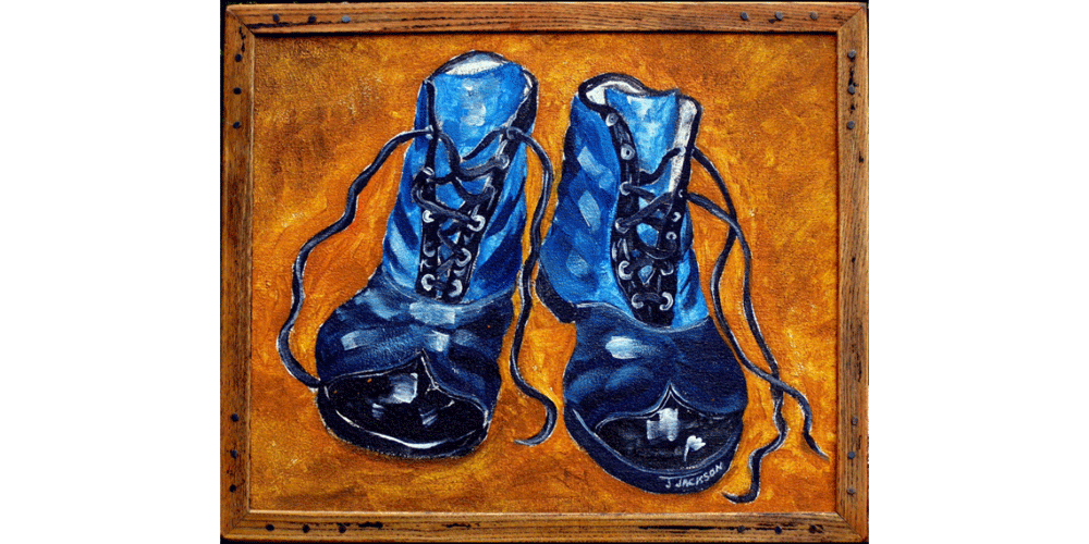 Blue Boots Oil on canvas. 14” x 17” $1500