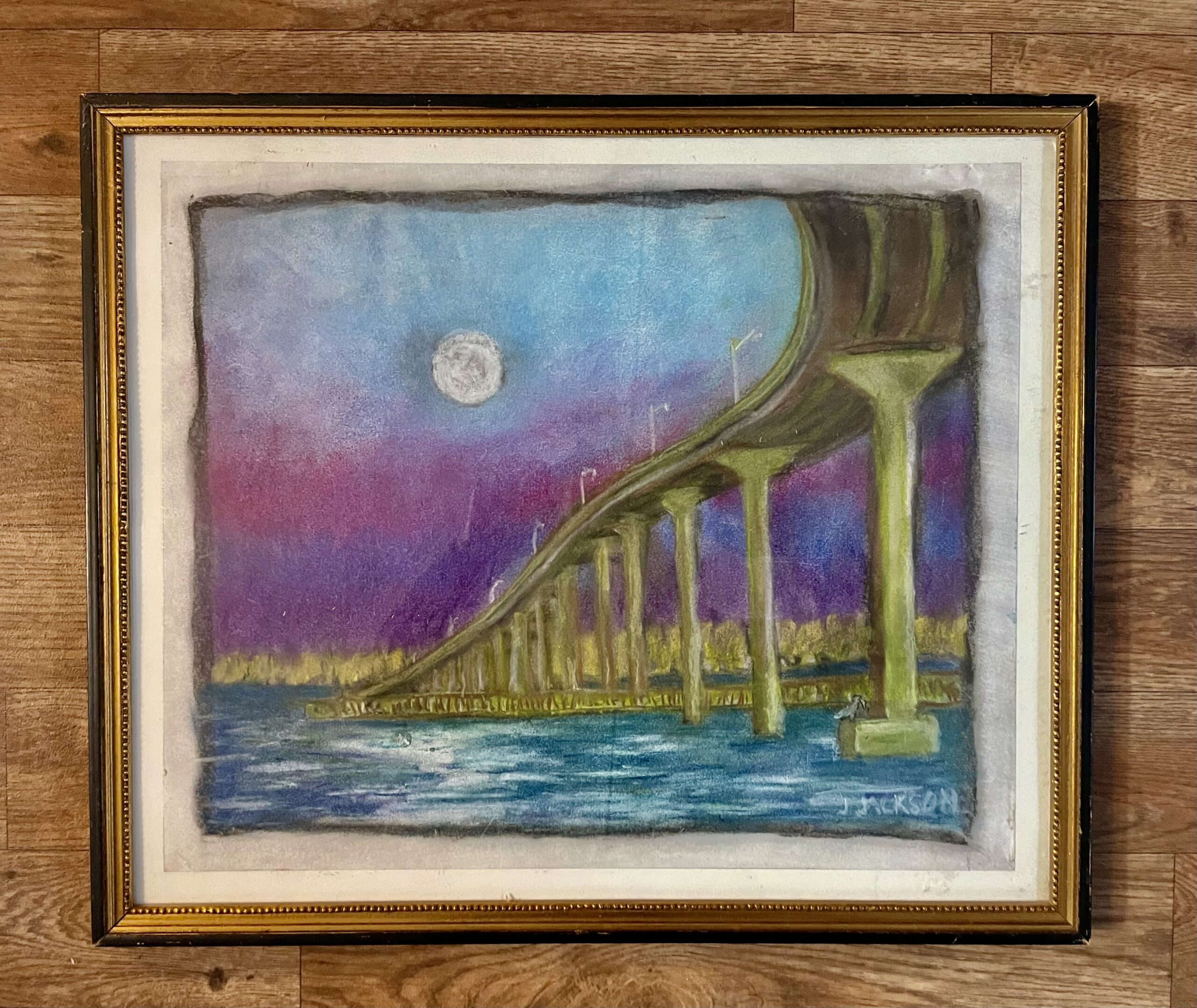 Eastpoint Bridge. Pastel. 14”x 17”. $1200.00